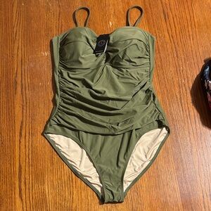 Olive Green One Piece Swimsuit